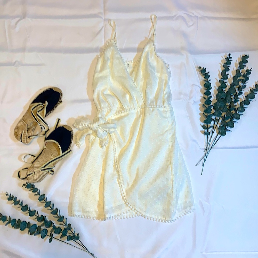 ☆ Cream Dotted Dress with Liner ☆